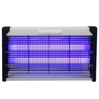 Lampa Electrica Anti Insecte, Flippy, Lumina Neon, 2 tuburi cu putere de 20W, Suspensie Perete, Carcasa din Plastic Metalica, 39 x 25 x 6 cm, Alb Negru