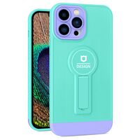 Husa Armor Design cu Stand pentru iPhone 12 Pro, Blue/Mov, Suport Auto Magnetic, Wireless Charge, Protectie Antisoc, Vafy