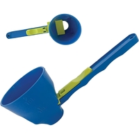 Lingura Gradata, Vafy, Tip Palnie, din Plastic, Coada Lunga, 8 x 8 x 3 cm, Albastru/Verde