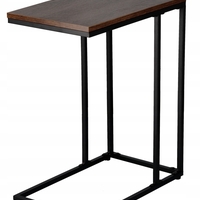 Masuta de cafea, cu cadru de otel, stil industrial, 30x48x59 cm, maro rustic