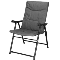Scaun pliabil pentru terasa sau camping, sezut si spatar cu burete, maxim 120kg, gri