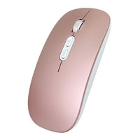 Mouse Wireless Reincarcabil, Vafy, Compatibil Windows/macOS, Bluetooth 5.1 + 2.4GHz, Silentios, DPI 800/1200/1600, Roz Auriu
