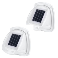 Lampa Solara LED pentru Gradina, Flippy, Set 2 Bucati, Tip Aplica pe Perete, 8.5 x 9 cm, 2V, ABS, 600mAh, Rezistent la apa, 8 LED-uri Alb Rece, Alb