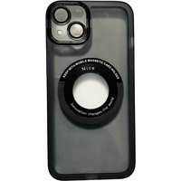 Husa protectie Vafy pentru Apple iPhone 14 decupaj logo, magnetica, Protectie Camera, Negru