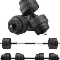 SONGMICS Set gantere si haltera reglabile 2x15kg cu bara din otel