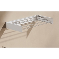 Suport Haine, Flippy, Depozitare si Uscare Rufe, din Aluminiu, Pliabil, Impermeabil, Montare prin Perforare, 100 cm, Alb