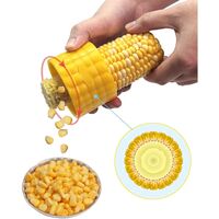 Ustensila pentru Curatare Porumb, Vafy, Diametru 3.6 cm, din Plastic si Otel Inoxidabil, Galben