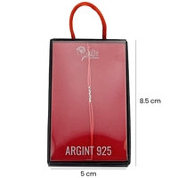 Martisor Bratara Argint 925, Jolie, Model Mama Inima, Martisor de 1 Martie, cu Snur Rosu, Argintiu
