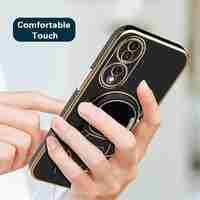 Husa Telefon 2in1, Vafy, Compatibila Huawei P50 Pro, Carcasa TPU cu Suport Inclus Tip Astronaut, Protectie Camere, Negru