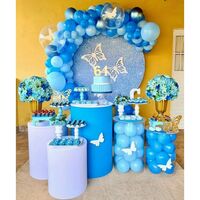 Set 12 Baloane, Flippy, din Latex Standard, 30 cm, Albastru Deschis