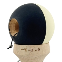 Kendama X Originala, Profesionala, Flippy, Rubber Grip, Cupe Mari KING SIZE V3, Gaura in Baza, Rulment Metalic, din lemn 18 cm, Ata 62/65 cm, Bicolor Galben/Negru