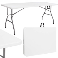Masa dreptunghiulara pliabila multifunctionala, 180x72x75cm, alba