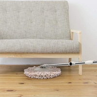 Set Galeata si Mop Rotativ 360°, Flippy, Cu Dubla Actiune Centrifuga, Pentru Uz Casnic, Maner din Otel Inoxidabil Telescopic, 2 Capte din Bumbac, 46x27x29 cm, Roz