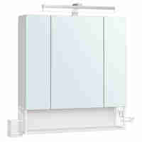 VASAGLE Dulap de baie de perete, cu oglinda si LED, prize si USB incorporate, 70x16x75 cm, alb
