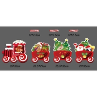 Decoratiune de Craciun, Flippy, pentru Gradina, Tip Trenulet, 4 Figurine + Bete de Infipt in Pamant, din Plastic, Impermeabil, Model Tren cu Omul Briosa in Locomotiva, Multicolor