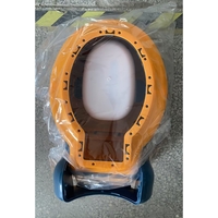 Olita Bebelusi, Flippy, pentru Copii 1 - 8 Ani, Model Toaleta Adulti, Colac Moale PVC, Compartiment Detasabil, Cutie Depozitare Hartie, 34 x 32 x 19 cm, Albastru/Portocaliu