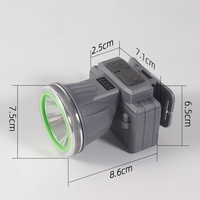 Lanterna LED de Montat pe Cap, Vafy, cu Raza Lunga de Zoom, Reincarcabila USB, Far Telescopic, Rezistent la Apa, Reglabil, pentru Pescuit in Aer Liber, Camping, Lumina Puternica, Lanterna, 8.6x7.5x6.5cm, Gri