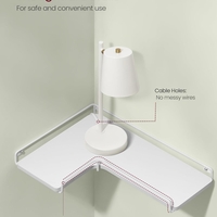 VASAGLE Set de 2 rafturi plutitoare de colt in forma de L, stil industrial, 40x29x14cm, alb