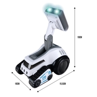 Robot rover interactiv pentru copii cu muzica, lumini, dans si invatare engleza, 19x16x11 cm, alb