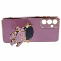 Husa Telefon 2in1, Vafy, Compatibila Samsung Galaxy S24 Ultra, Carcasa TPU cu Suport Inclus Tip Astronaut, Protectie Camere, Mov