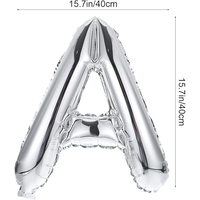 Set Baloane din Folie Metalizată, Flippy, Model Congrats, Litere de 40 cm, Baloane Absolvire, Ambalaj Individual, Pai inclus, Umflare cu Aer sau Heliu, Argintiu