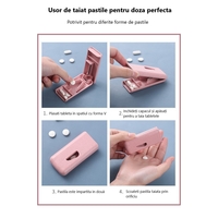 Dispozitiv taiere si depozitare medicamente, Flippy, Bej, Plastic, 8 x 4 x 1.8 cm