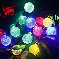 Instalatie Craciun, Tip Globuri de cristal, 200 Led-uri, 22 metri, Multicolor, Energie solara, Senzor de lumina, Vafy