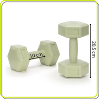 Set gantere hex 2x1,5 kg, bitum cu invelis rezistent PP, verde