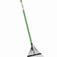 Grebla gradina pentru frunze cu dinti reglabili, maner fibra de sticla 150 cm, cap din otel, 58x40x150 cm, verde