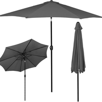 Umbrela terasa gradina, cu manivela si inclinare, GU200, diametru 300cm, gri antracit