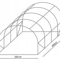 Sera de gradina, tip tunel cu cadru metalic, 250x400cm, 10mp, fereastra suplimentara spate