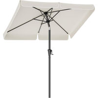 SONGMICS Umbrela de gradina cu manivela, 200x150 cm, UPF 50+, inclinare 30°, structura metalica, bej