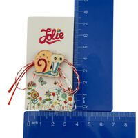 Martisor pentru copii, Jolie, Material Metal, Ambalaj Carton cu Design, Dimensiune Brosa Aproximativ 2x2 cm, Multicolor, Model Melc