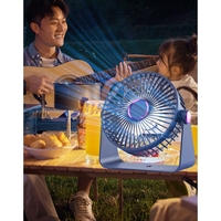 Ventilator 2in1, Vafy, de Masa/de Perete, Incarcare USB, 3.7 V, 4.5 W, 1200 mAh, 17.5 x 17 x 7.6 cm, Albastru Fumuriu