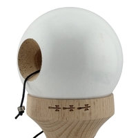 Kendama X Originala, Profesionala, Flippy, Rubber Grip, Cupe Mari KING SIZE V3, Gaura in Baza, Rulment Metalic, din lemn 18 cm, Ata 62/65 cm, Special Alb