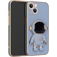 Husa de Protectie TPU 2in1, Vafy, pentru Apple iPhone 15 Plus, Astronaut cu Suport, Antisoc, Rezistenta la Impact, Protectie Camera, Albastru