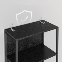VASAGLE Biblioteca cu 6 rafturi si iluminare LED reglabila 25 culori, cadru metalic, 30x60x179 cm, negru