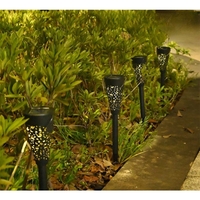 Set 12 Lampi Solare Led pentru Gradina, Flippy, Tip Torta, 36 x 6.8 cm, Buton On-Off, Lumina Alb Cald, Negru