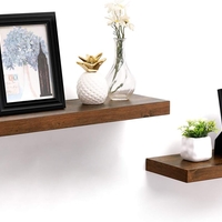 VASAGLE Raft de perete suspendat plutitor, MDF, sistem montare inclus, 80x20x4cm, vintage maro