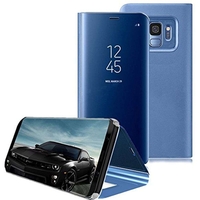 Husa Huawei Y5P 2020 Flip Cover Oglinda Albastru