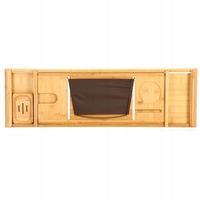 Raft cu tava pentru cada din bambus natural Sersimo 1024, extensibila, 75-110x23cm