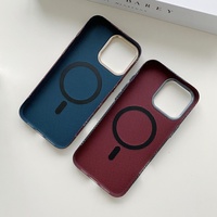 Carcasa Magnetica, Vafy, Compatibila Apple iPhone 16 Pro Max, din Fibra de Carbon, Litere Fosforescente, Maro