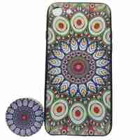 Husa Apple iPhone X/XS Multicolor Model Paun + Popsocket inclus