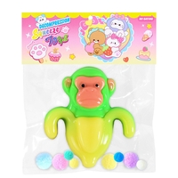 Jucarie Antistres Squishy, Flippy, cu Revenire Lenta, Squeeze Toys, Model Cimpanzini Bananini, Ambalaj Transparent, Galben/Verde