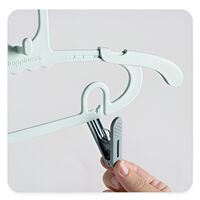 Set 10 de Cleme pentru Haine, Flippy, de Prindere pentru Pantaloni, Atasabile la Umerase, 1.6x2.3x6.35 cm, Verde