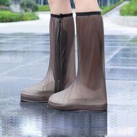 Protectie Incaltaminte pentru Ploaie si Noroi, Flippy, Impermeabila, Talpa Antiderapanta, cu Fermoar si Capsa, Inaltime 40 cm, Marime M 36-37, Maro