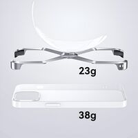 Husa Armor X Compatibila cu iPhone 15 Pro, Vafy, Aliaj de Aluminiu, Antisoc, Antizgarieturi, Impermeabila, Margini cu 2 Straturi, Aderent, Montare Usoara, Surubelnita Inclusa, Gri Metalizat