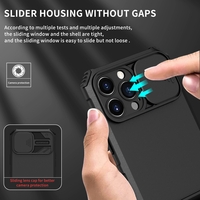 Husa Defender cu Stand pentru iPhone 13 Pro, Negru, Suport reglabil, Antisoc, Protectie glisanta pentru camera, Vafy