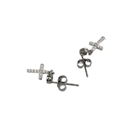 Cercei Argint 925 Cruce cu Pietre, 1.2 g