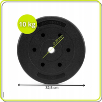 Disc greutate haltera, 10 kg, umplutura bitumica, invelist PP, 29 mm, negru